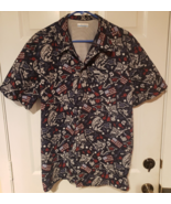 Columbia Shirt Mens Large Red White Blue Fish PFG Vented Camping Fishing... - $16.49