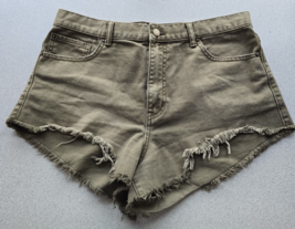 BDG Urban Outfitters Cheeky Shorts Green Raw Hem Cut Off Booty Size 32 - £12.05 GBP