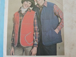 Simplicity Sewing Pattern 8644 Uncut Vintage Quilted Vests Ourdoors Mens 40 UC - £11.71 GBP