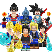 8Pcs Dragon Ball Vegeta IV Android 17 Buu Goku Gohan Mini Figure Building Blocks - £18.48 GBP