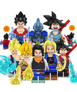 8Pcs Dragon Ball Vegeta IV Android 17 Buu Goku Gohan Mini Figure Buildin... - £18.40 GBP