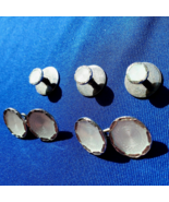 Art DECO STERLING SILVER GUILLOCHE ENAMEL CUFFLINK BUTTONS SET ANTIQUE - $3,035.25