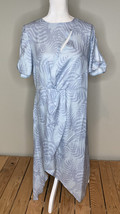 Unique21 NWT Women’s Short Sleeve Floral MIDI Dress Size 8 Blue K7 - £18.89 GBP