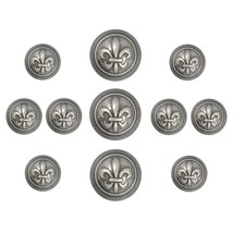 Fleur De Lys Domed Metal Shank Buttons. Blazer Button Set. 3 Pcs Of 25Mm, 8 Pcs  - £21.93 GBP