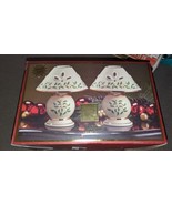 LENOX Holly Berries Gold Rimmed Holiday Tea Light Lamps + Tea Lights 2 I... - $59.39