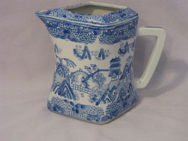 Blue and White Ironstone Pitcher - £10.31 GBP