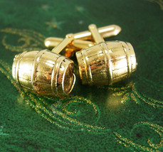 Beer Keg Cuff links BACHELOR PARTY gift Vintage Swank gold Cufflinks Brewery men - £116.26 GBP