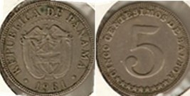 Panama 1961 Five Cents  - £3.80 GBP