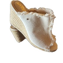 Sam Edelman Womens Sz 10 Shoes Beige Baker Wedge Espadrille Canvas 4” Heels - £25.87 GBP