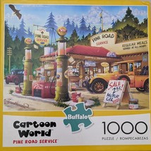 Buffalo Games Cartoon World Pine Road Service Station 1000 Piece Jigsaw ... - $7.92
