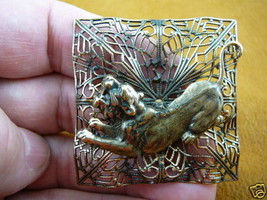 (#B-LION-2) Panther wild cat lion prowl Lioness brass pin pendant - €16,79 EUR