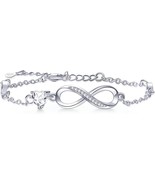 Bracelets for Women Sterling Silver Infinity Heart Bracelet Charms Bracelet - £15.20 GBP