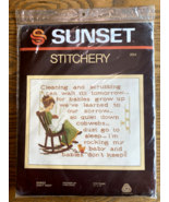 1977 Sunset Stitchery Kit Babies Don&#39;t Keep Davis Wool Yarn 11&quot; x 14&quot; Se... - $20.00