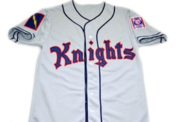 Any Name Number New York Knights Button Down Men Baseball Jersey Grey Any Size - £31.96 GBP+