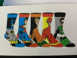 DC Comics Justice League Men’s Crew Socks 5 Pair Shoe Size 8-12 Batman Superman - £24.42 GBP