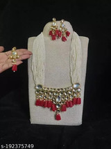 Kundan Choker Meena Necklace Earrings Jewelry Set Trending Bridal Ethnic71 - £31.74 GBP