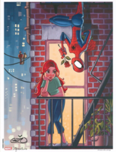 Chrissy Zullo SIGNED Cute Marvel Comics Art Print ~ Spider-Man &amp; Mary Jane - £23.91 GBP