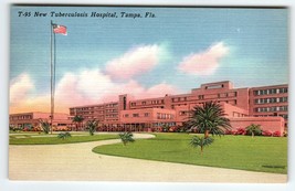 New Tuberculosis Hospital Tampa Florida Postcard Linen Vintage Unused Ti... - £10.09 GBP