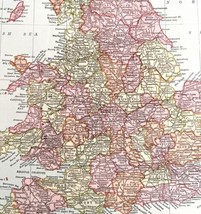 Map England And Wales Europe 1938 Atlas Print English Channel Irish Sea DWU7 - £27.51 GBP