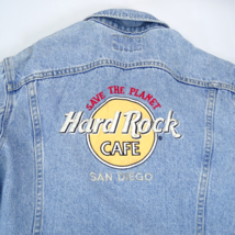 Vintage Lee Denim Jacket Sz M Hard Rock San Diego Save The Planet Cafe U... - $28.45