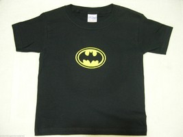 Boy&#39;s Black Tee T Shirt Batman Sz 3 T Personalized Embroidered W/Child&#39;s Name New - £11.85 GBP