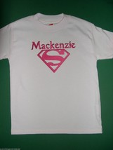 Girl T Shirt Tee Pink Supergirl Youth X Small 2 T 4 T Personalized W/ Child&#39;s Name - £12.86 GBP