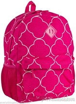 Personalized Backpack Book Bag Pink Geometric Pattern Initial(s) NameFre... - $39.99