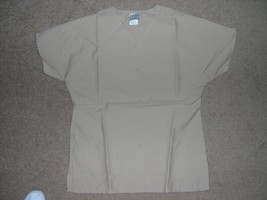 Personalized Scrub Snap Top Khaki Poly/Cotton Up To 3 Words  Sz Xs, S, L, 4 X, 5 X - £9.58 GBP+