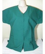 PERSONALIZED SCRUB SNAP TOP HUNTER GREEN COTTON Sz XS-4X Embroidered w/y... - £9.56 GBP+