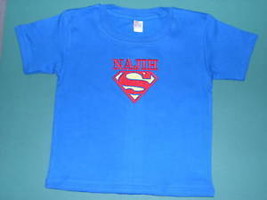 Boy&#39;s Baby Royal Blue T Shirt Superman Personalized Sz 18 Mos Months 100% Cotton - £15.30 GBP