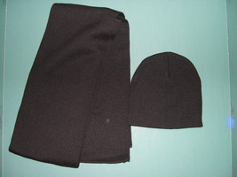 Personalized Black Knit Beanie Cap + Scarf Set Name Or Team Sports Embroidered - £21.22 GBP