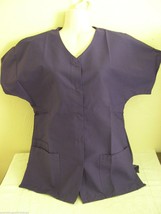Personalized Scrub Snap Top Purple Poly/Cotton Sz Xs 4 X Embroidered W/Your Text - £12.77 GBP+