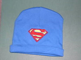Superman Supergirl Baby Infant Beanie Cap Personalized Blue Or Pink Various Size - £7.82 GBP