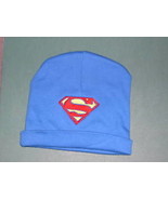 SUPERMAN SUPERGIRL BABY INFANT BEANIE CAP PERSONALIZED BLUE OR PINK VARI... - £7.96 GBP