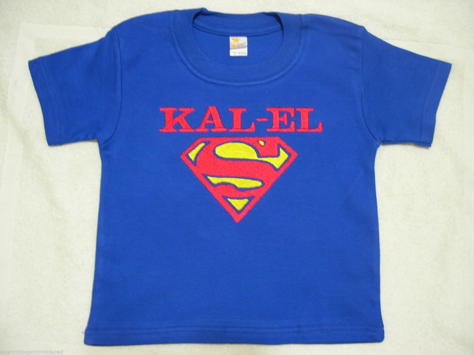 BOY'S ROYAL BLUE SUPERMAN TEE T-SHIRT PERSONALIZED with Child's Name SZ 2T or 3T - $19.99