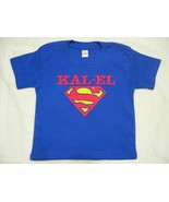 BOY&#39;S ROYAL BLUE SUPERMAN TEE T-SHIRT PERSONALIZED with Child&#39;s Name SZ ... - £15.79 GBP