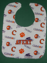 CLEMSON UNIVERSITY TIGERS +PERSONALIZED BABY BIB Cotton +Terry Large Mad... - £11.96 GBP