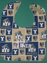 BRIGHAM YOUNG UNIVERSITY COUGARS PERSONALIZED BABY BIB + Embroidered Bab... - $14.99