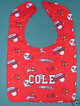 Louisville University Cardinals Personalized Baby Bib Bibs College Embroidered - £12.76 GBP