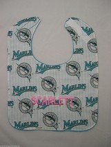 Florida Marlins Personalized Baby Bib Bibs Large Terry Baby&#39;s Name Embroidered - £12.71 GBP