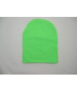Fluorescent Lime Green Beanie PERSONALIZED Knit HAT CAP Up to 3Words Emb... - £9.47 GBP