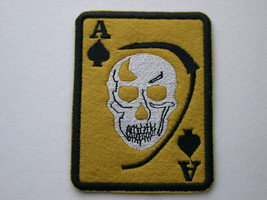 Biker Patch Ace Spades Death Card Grim Reaper Choose Color Background Sew On Usa - £7.20 GBP