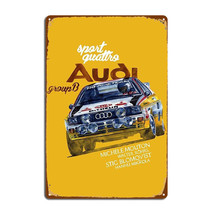 Audi sport quattro rally Group B metal wall poster Vintage decor Tin Sig... - £22.52 GBP+
