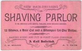 Business Card Shaving Parlour Elliot &amp; Tate 12 Shaves Hair Cut &amp; Shampoo $1 - $4.94