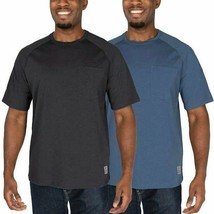 Rugged Elements Men&#39;s 2-Pack Cotton Blend Tee Shirts Black &amp; Blue Small ... - $10.99
