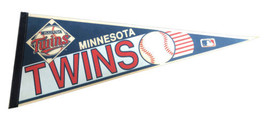 Vintage 1990s Minnesota Twins Full Size Pennant Flag 30&quot; Baseball MLB - £7.07 GBP
