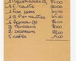 Au Petit Montmorency Restaurant Receipt 1970&#39;s Rue De Montmorency Paris ... - $17.82