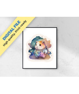 Astronaut Hamster digital art, animal painting for kids, kinder printabl... - £4.54 GBP