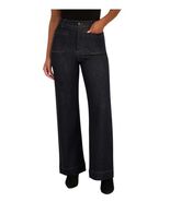 Vigoss Womens Jeans Dark Blue Trouser Stretch High-Waist Pockets Wide Leg - $69.70 CAD