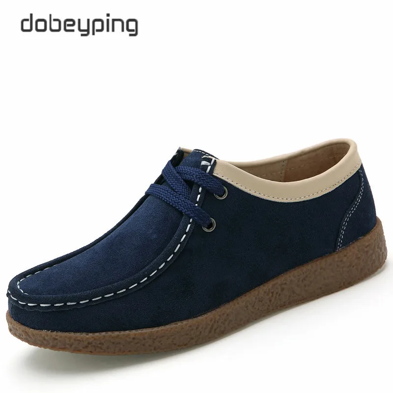 New Spring Autumn Casual Shoes Woman   Leather Women Shoes -Up Women&#39;s Loafers M - £65.91 GBP